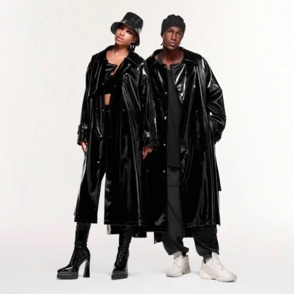 Adidas X Ivy Park NOIR Latex Trench Coat